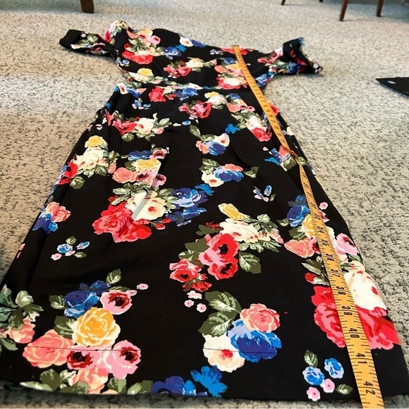 ASOS Black & Floral Print Sheath Mini Pencil Dress Size 2 - Picture 10 of 11